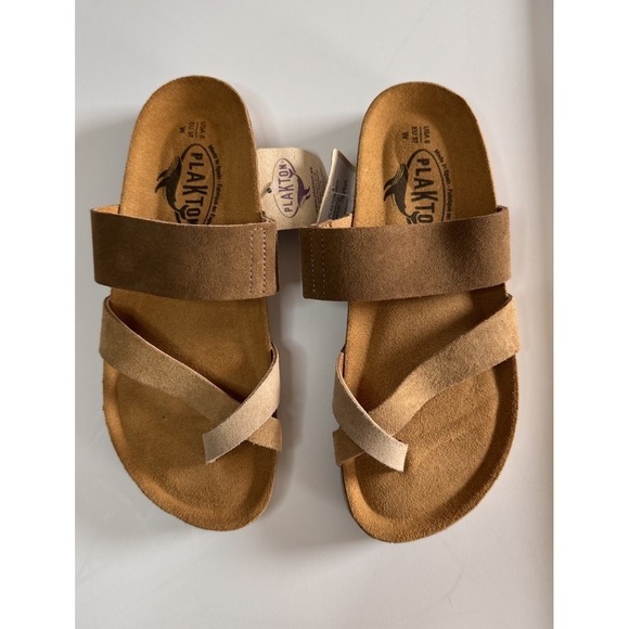 Plakton Shoes - New Plankton AFELPADO Sandals Size 37 / 6.5 USA Beige / Tan 2025 Blair Leather